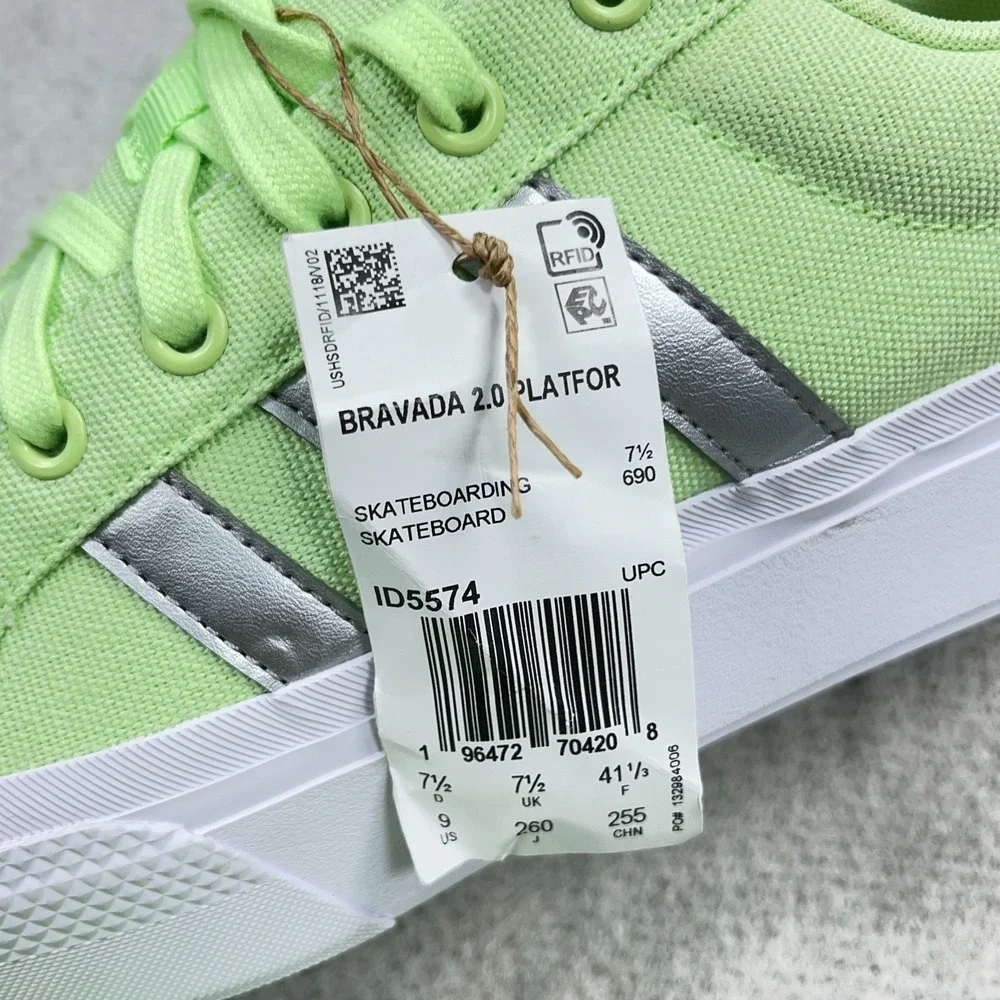 Adidas Bravada 2.0‎ Platform Shoes In Green Spark Womens Size 9